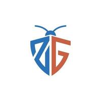 des lettres zg ravageur contrôle logo vecteur