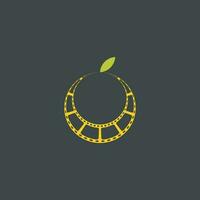 citron film film bobine rouleau bande logo vecteur