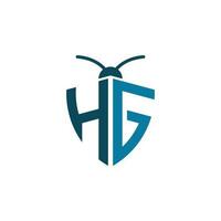 des lettres hg ravageur contrôle logo vecteur