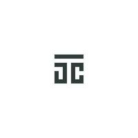 des lettres tjc jct carré logo minimal Facile moderne vecteur