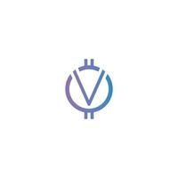 lettre v jeton logo conception vecteur