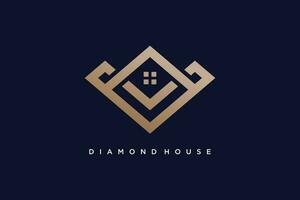 diamant maison logo conception vecteur avec Créatif unique style