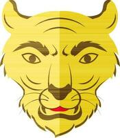 tigre visage icône pour horoscope dans moitié ombre. vecteur