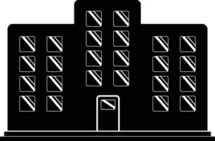 illustration de noir et blanc style de bâtiment icône. vecteur