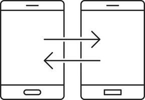 Les données transfert signe ou symbole dans plat conception. vecteur