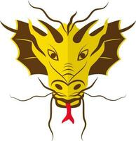 moitié ombre de dragon visage icône dans chinois zodiaque. vecteur