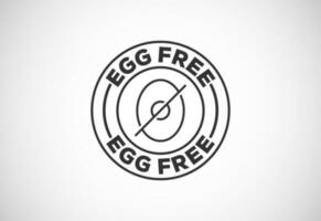 Oeuf gratuit Étiquettes badge logo signe pour nourriture paquet joint. 100 pour cent Oeuf gratuit plat vecteur illustration