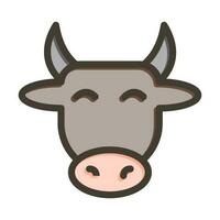 vache vecteur épais ligne rempli couleurs icône conception