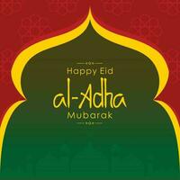 eid al-adha salutation carte prospectus affiche vecteur conception illustration avec rouge vert Contexte