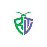 des lettres RTV RVT ravageur contrôle logo vecteur