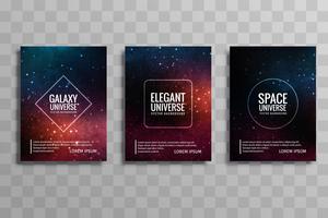 Abstrait galaxie univers brochure cartes vectorielles scénographie vecteur