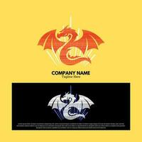 dragon logo vecteur conception illustration, animal logos concept