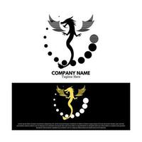 dragon logo vecteur conception illustration, animal logos concept