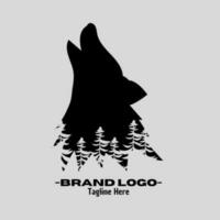 Loup logo vecteur conception illustration, marque identité emblème