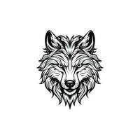 noir Loup visage logo vecteur