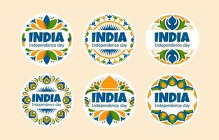 badges colorés pour la fête de l'indépendance de l'inde vecteur
