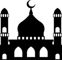 mosquée vecteur illustration. silhouette mosquée icône pour signe et symbole de musulman culte lieu. mosquée icône de Islam religion et musulman foi. endroit de musulman à prier