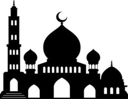 mosquée vecteur illustration. silhouette mosquée icône pour signe et symbole de musulman culte lieu. mosquée icône de Islam religion et musulman foi. endroit de musulman à prier