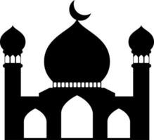 mosquée vecteur illustration. silhouette mosquée icône pour signe et symbole de musulman culte lieu. mosquée icône de Islam religion et musulman foi. endroit de musulman à prier