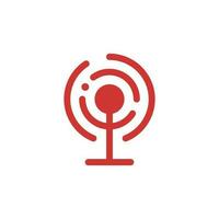 Podcast microphone Créatif logo conception vecteur