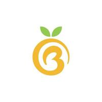 b Orange la nature fruit logo conception vecteur