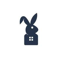 lapin maison minimal animal Créatif logo conception vecteur