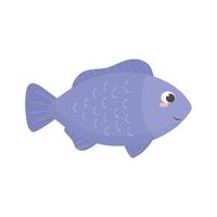 caricature de poisson violet vecteur