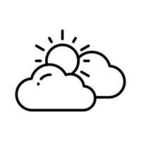 Soleil avec des nuages dénotant concept vecteur de temps dans branché style, prime icône