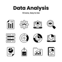 soigneusement ouvré Les données une analyse et statistiques Icônes, Télécharger cette prime vecteurs facile à utilisation vecteur