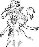 illustration de Jeune femelle sorcière vecteur