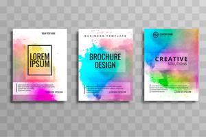Série de brochure entreprise aquarelle coloré moderne du vecteur de cartes