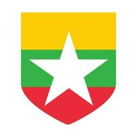 myanmar drapeau dans forme. drapeau de myanmar dans forme. vecteur
