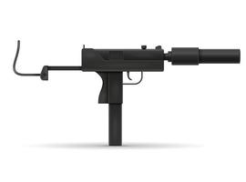 Illustration de vecteur stock d'armes de mitraillette mitrailleuse isolé sur fond blanc