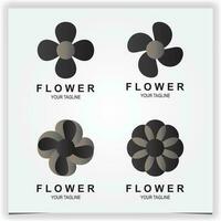 ensemble luxe noir fleur logo prime élégant modèle vecteur eps dix