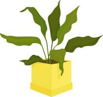 vert plante avec longue feuilles dans une Jaune pot vecteur