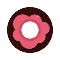 Chocolat Donut avec rose Glaçage vecteur