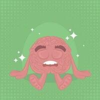 isolé mignonne somnolent cerveau dessin animé personnage vecteur