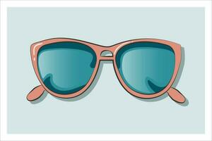 Facile Soleil des lunettes avec sur menthe coloré Contexte. vecteur réflexion. vecteur illustration pour conception, textile, social médias