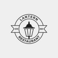 Créatif lanterne Publier lampe restaurant ancien logo conception vecteur concept illustration idée