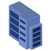 bâtiment bleu isométrique vecteur