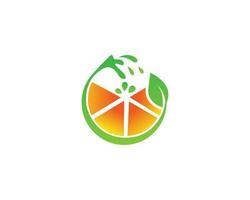Orange fruit et jus logo icône conception concept vecteur illustration.