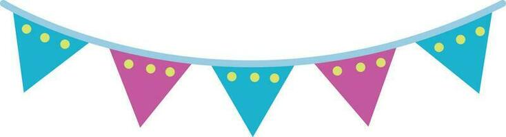 Triangle coloré mignonne fête drapeaux illustration spécial style vecteur