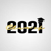 vecteur illustrent le logo de la graduation de la conception 2021 et la conception de tshirt