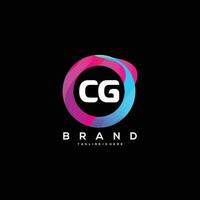 initiale lettre cg logo conception avec coloré style art vecteur