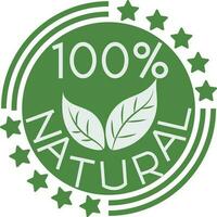 un cent pour cent Naturel badge timbre style ingrédient élément vecteur