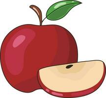 rouge délicieux biologique Pomme autocollant illustration graphique élément art carte vecteur