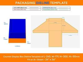 papier carton compteur afficher boîte dieline modèle pour petit papier l 240xl 179xh1 300xh2 50 mm vecteur