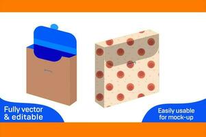 étiquetage papier carton boîte ou papier emballage dieline modèle et 3d vecteur fichier 3d boîte