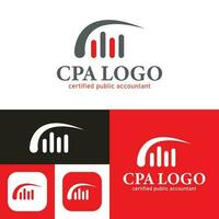 Facile agréé Publique comptable logo. minimal icône style.vecteur illustration.noir et blanc.unique, élégant, moderne style.cpa logo. vecteur