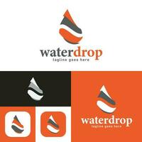 l'eau laissez tomber logo. vecteur illustration. noir et eau-blanche laissez tomber abstrait signe. Orange couleur.